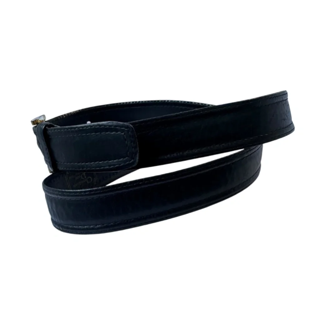 Vintage CHRISTIAN DIOR Black Glove Leather Men's Belt Size 36 Made In Spain - Picture 4 of 11